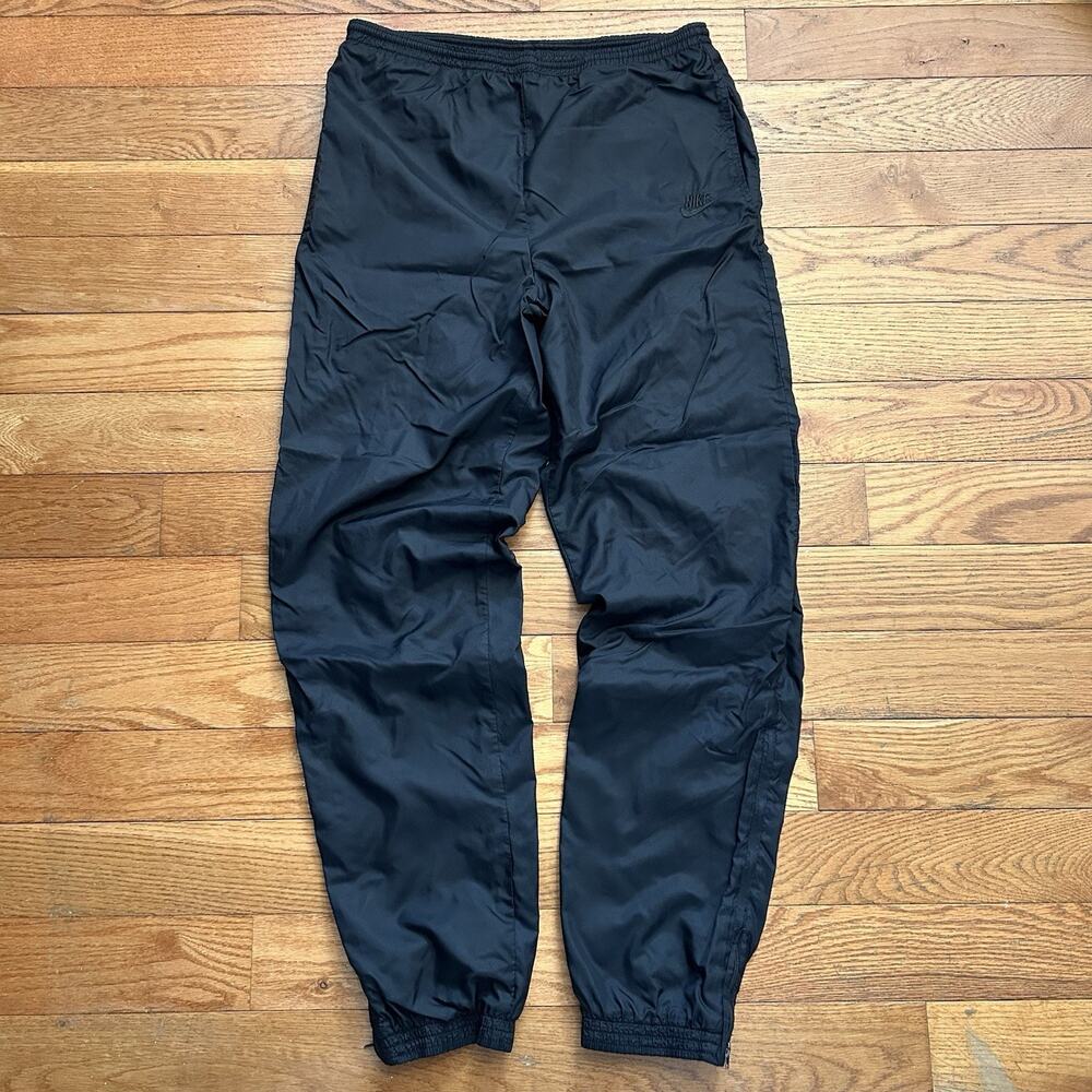 Vintage 90s Nike Black Mini Swoosh Windbreaker Track Pants Small